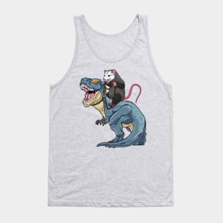 Opossum Outrider: Dino-Riding Daredevil Tank Top